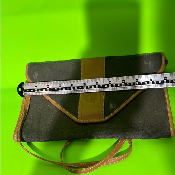 Fendi Black Suede and Brown Leather Crossbody Bag - Picture 9 of 10